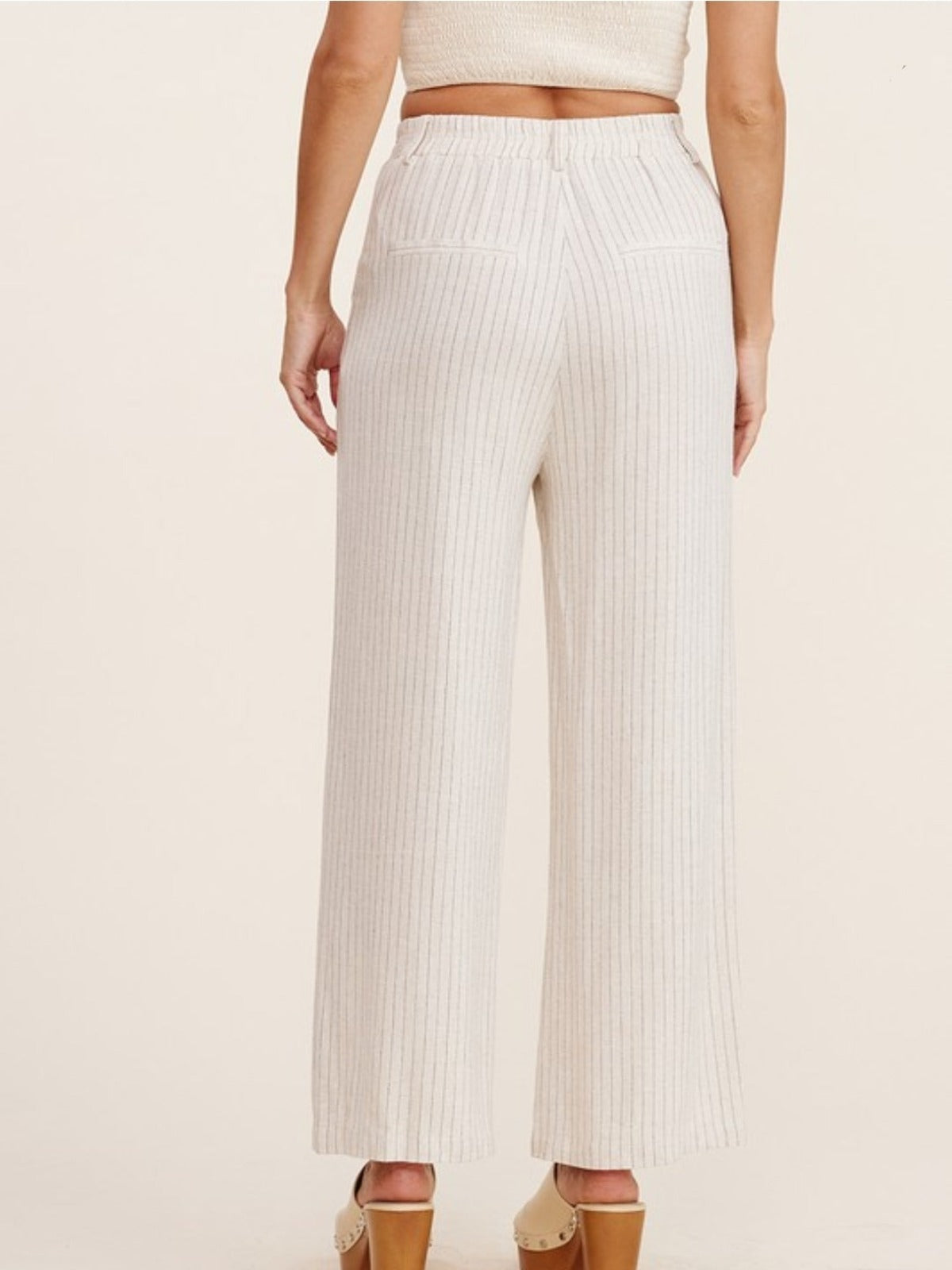 Andalucia Stripe Down Linen Trousers