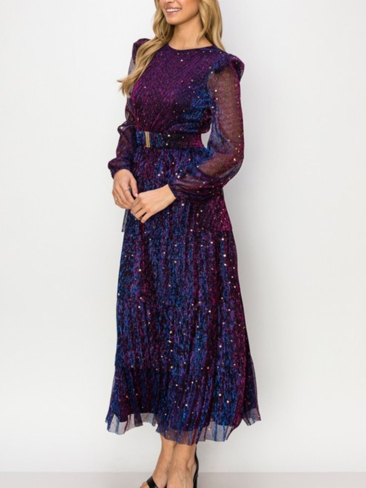 Social Beauty Belted Maxi Dress