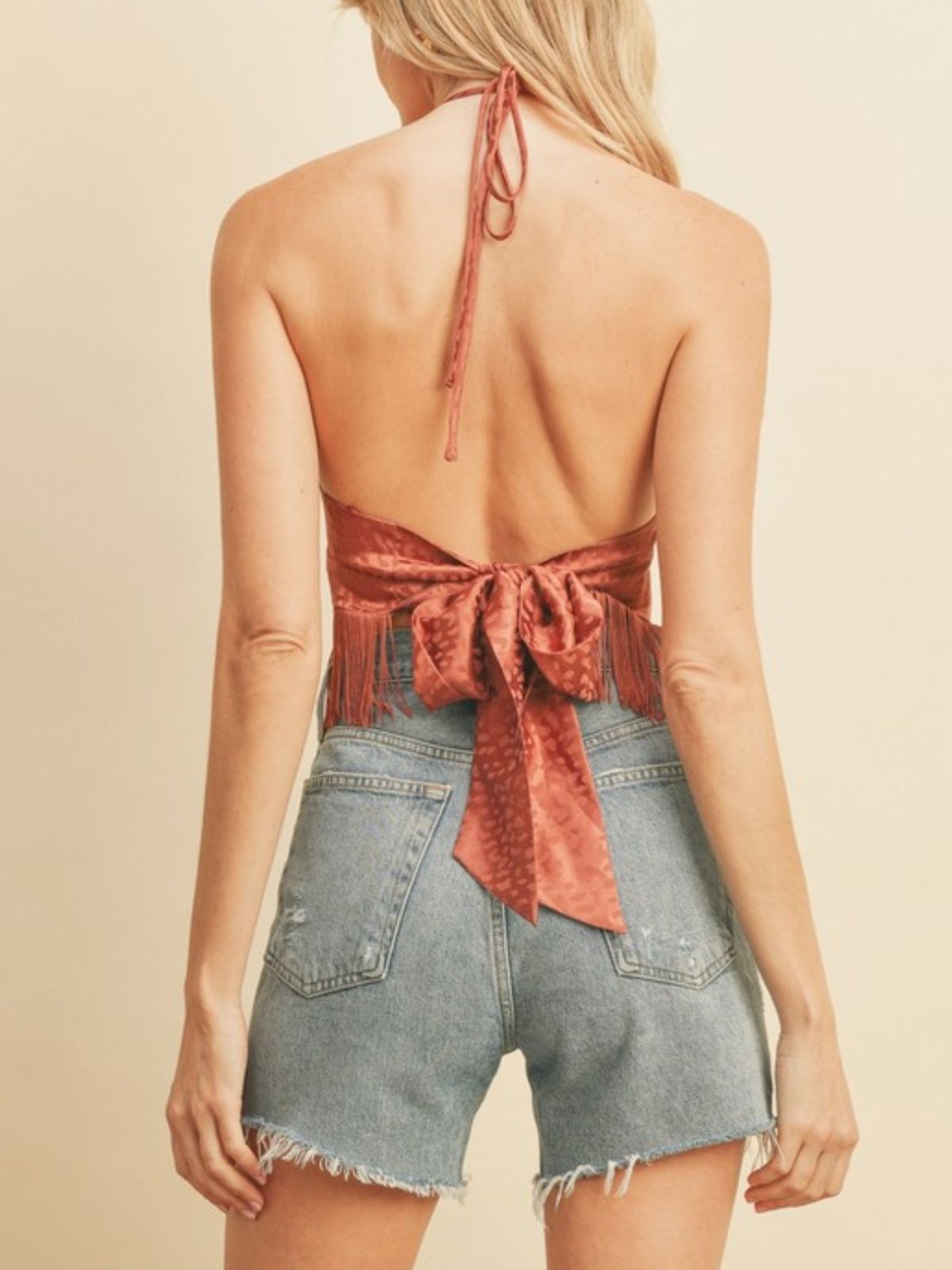 Captivated By You Fringe Halter Top