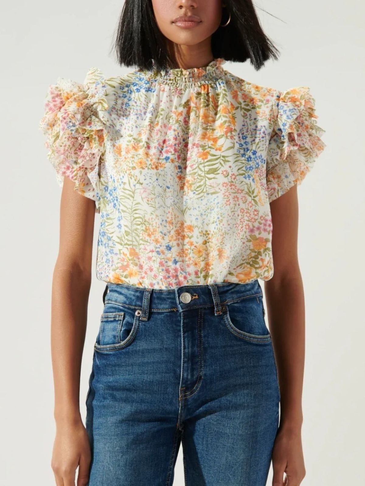 Pinecrest Garden Ruffle Sleeve Blouse