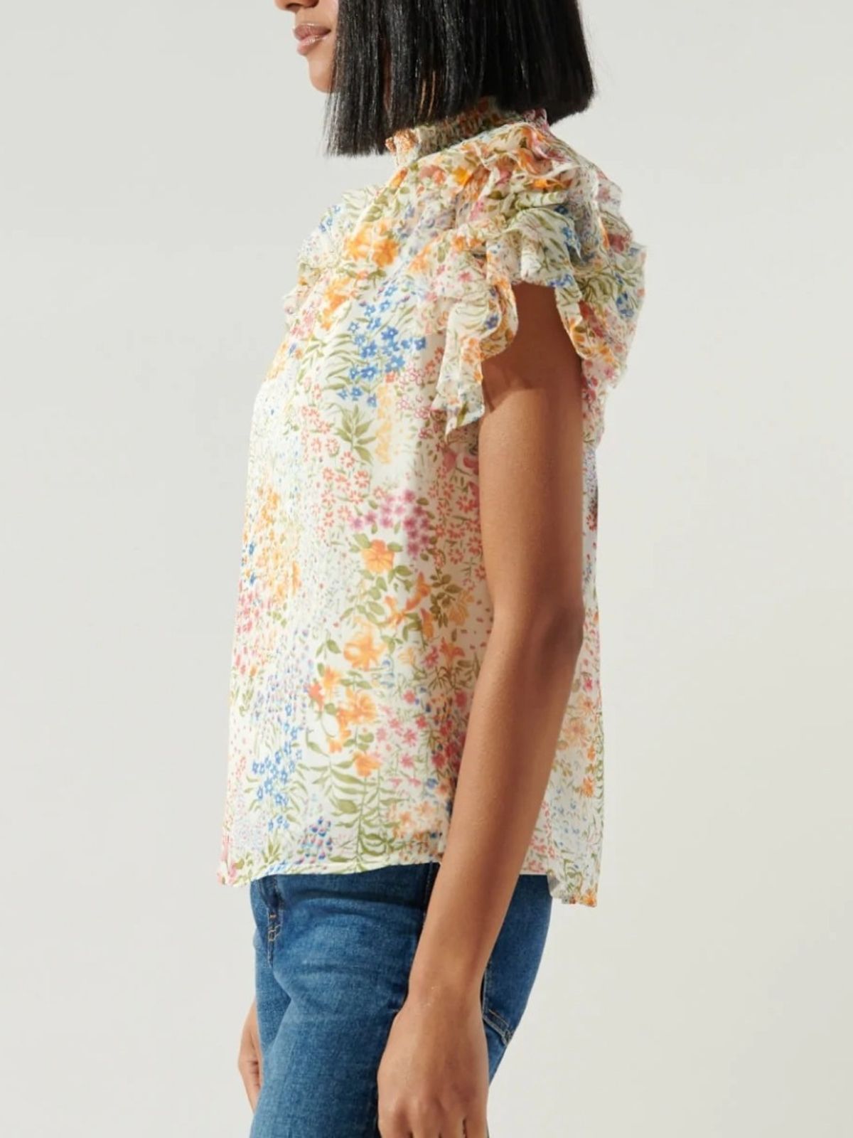 Pinecrest Garden Ruffle Sleeve Blouse