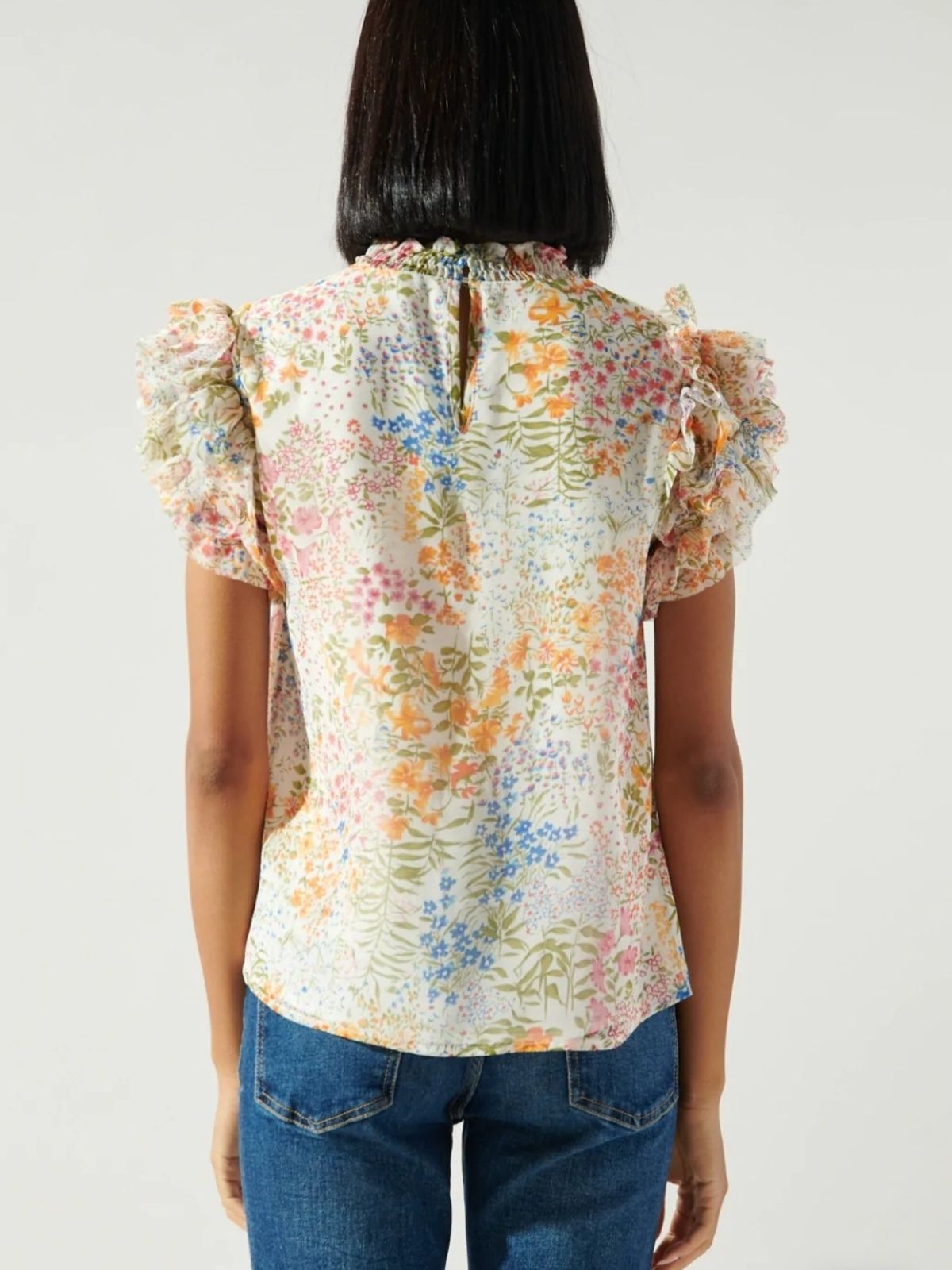 Pinecrest Garden Ruffle Sleeve Blouse
