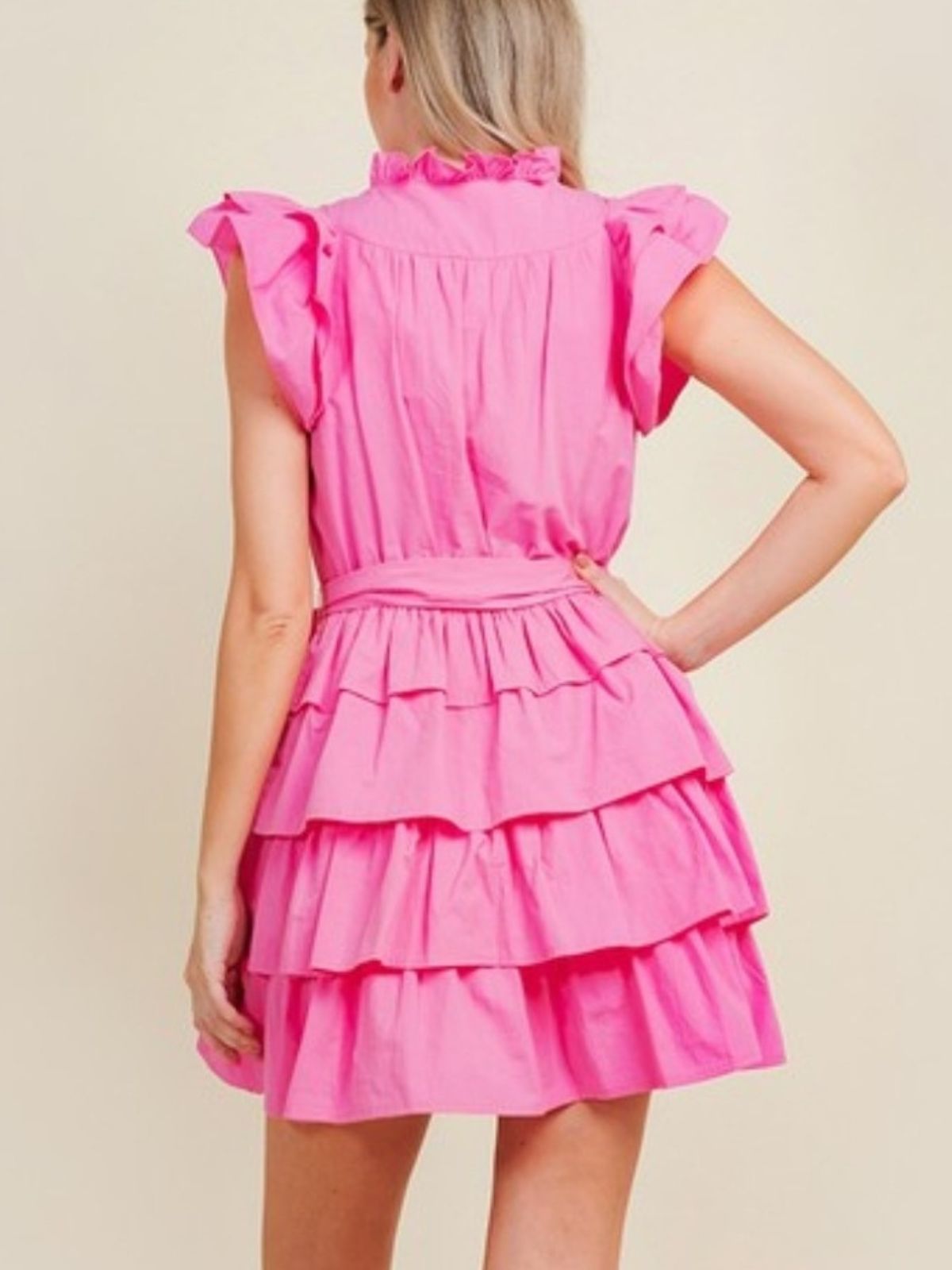 Love Is Pink Ruffled Mini Dress