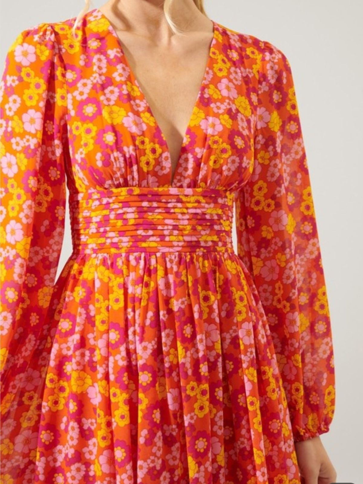 Pretty Woman Pleated Waist Maxi Dress